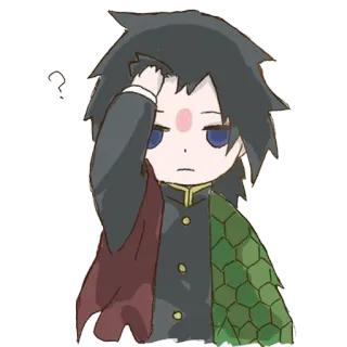 🤨 0544b303 Giyu Tomioka Demon Slayer Anime, Demon Slayer, Giyu Tomioka, Dessin animé, Sticker, Chibi, Personnage whatsapp sticker