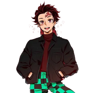 😄 311441d8 Tanjiro Kamado Demon Slayer Anime, Tanjiro, Demon Slayer, Personnage, Manga whatsapp sticker
