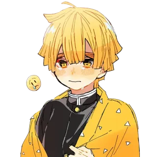 😢 635f9eb0 Zenitsu Agatsuma Demon Slayer Zenitsu, Demon Slayer, animé, pleurs, triste, jaune, fanart, personnage whatsapp sticker