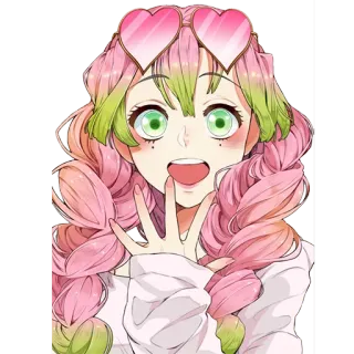 😃 6e314521 Mitsuri Kanroji Demon Slayer Anime, Demon Slayer, Mitsuri Kanroji, Hashira, Pilier de l'Amour, Personnage whatsapp sticker