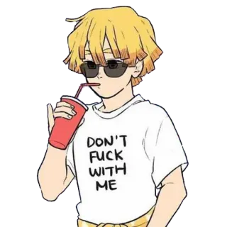 😎 a4c4c739 DON'T FUCK WITH ME Anime, Personnage, Lunettes de soleil, Boisson, Argot, Offensant whatsapp sticker
