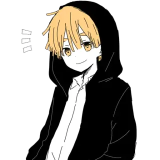 😊 da991cac へ Anime, Manga, Garçon, Sweat à capuche, Kawaii, Mignon, Dessin animé whatsapp sticker