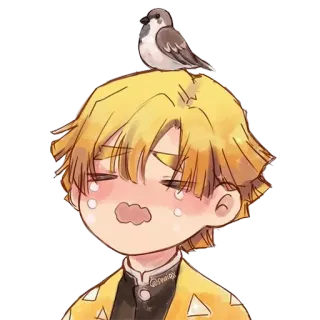 😭 e5a07692 Zenitsu Agatsuma Demon Slayer Anime, Manga, Demon Slayer, Zenitsu, Mignon, Pleurs, Kawaii whatsapp sticker