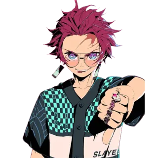 👎 ff295d1e SLAYER Anime, Manga, Personnage, Dessin animé, Tueur, Lunettes, Art numérique whatsapp sticker