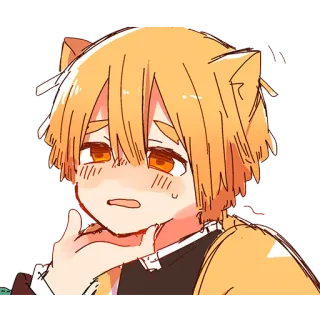 😽 14229257 Zenitsu Agatsuma Demon Slayer 动漫, 鬼灭之刃, 我妻善逸, 卡哇伊, 漫画, 可爱 telegram sticker