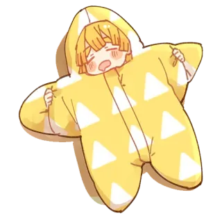 😪 3bed702c Zenitsu Agatsuma Demon Slayer 动漫, 鬼灭之刃, 我妻善逸, 睡觉, 星星, 可爱 telegram sticker