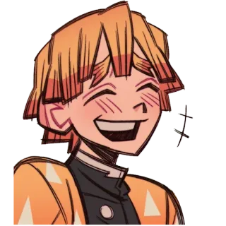 😂 3e6aa37a Zenitsu Agatsuma Demon Slayer 动漫, 漫画, 鬼灭之刃, 善逸, 我妻善逸, 角色, 贴纸 telegram sticker