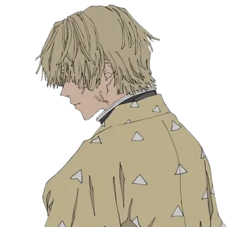 👿 50a1ad90 Zenitsu Agatsuma Demon Slayer 动漫, 鬼灭之刃, 我妻善逸, 角色, 漫画 telegram sticker