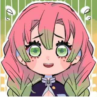 😅 707ec658 Mitsuri Kanroji Demon Slayer 动漫, 鬼灭之刃, 甘露寺蜜璃, 漫画, 卡通 telegram sticker