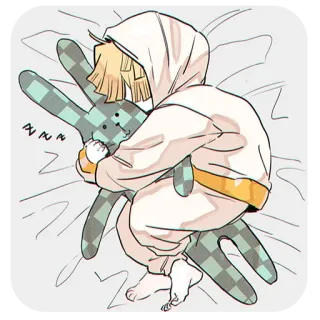 💤 75c4d6f2 Zenitsu Agatsuma Demon Slayer 动漫, 角色, 粉丝作品, 可爱, 睡眠 telegram sticker