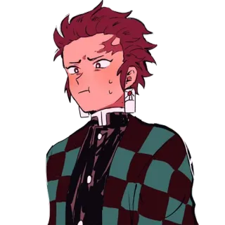 ☹️ 93ce3302 Tanjiro Kamado Demon Slayer 动漫, 鬼灭之刃, 炭治郎, 灶门, 角色, 日语, 漫画 telegram sticker