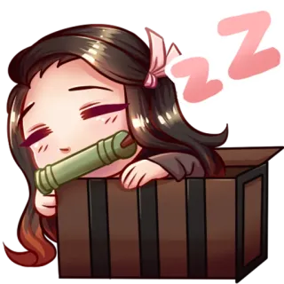 😴 a13294d8 Nezuko Kamado Demon Slayer zz 动漫, 鬼灭之刃, 祢豆子, 睡觉, 可爱 telegram sticker
