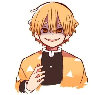 😈 b9d8b766 Zenitsu Agatsuma Demon Slayer 动漫, 鬼灭之刃, 善逸, 角色, 漫画 telegram sticker
