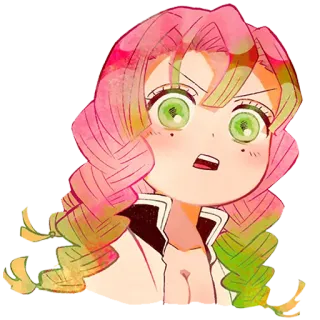 😧 de87a2b3 Mitsuri Kanroji Demon Slayer 动漫, 鬼灭之刃, 甘露寺蜜璃, 角色 telegram sticker