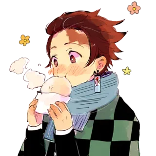 😚 eff047a8 Tanjiro Kamado Demon Slayer 动漫, 鬼灭之刃, 炭治郎, 漫画, 可爱 telegram sticker