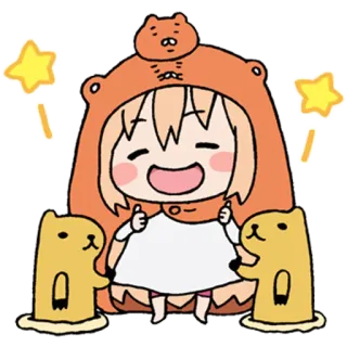 👍 44ba3e5b Anime, Słodkie, Dziewczyna, Kawaii, Szczęśliwy, Kreskówka whatsapp sticker