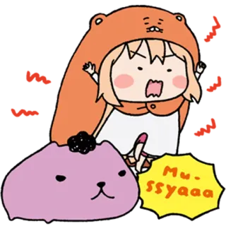 😠 4c6b09a9 Mu-ssyyaaa Anime, Kreskówka, Słodkie, Postać, Kawaii, Naklejka, Śmieszne whatsapp sticker