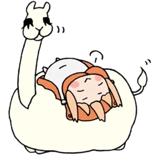 😌 f6d80edc lama, kreskówka, jajko, śpiący, słodki, środkowy palec whatsapp sticker