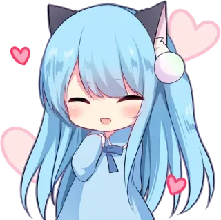 😻 3b42219c Q版, 动漫, 可爱, 爱心, 卡哇伊 telegram sticker