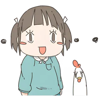 😳 d3ff5fcf cartoon, girl, chicken, cute, animation telegram sticker