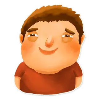 😘 0098aa59 cartoon, personage, man, illustratie, portret, kunst telegram sticker