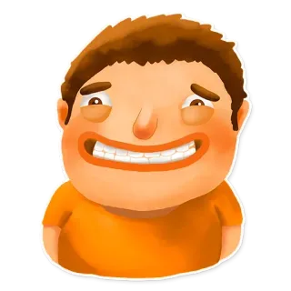 😕 a1155107 Cartoon, Personage, Expressie, Gezicht, Glimlach, Grijns telegram sticker