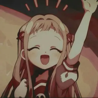 🎐 43ea7e9b Nene Yashiro Toilet-bound Hanako-kun Anime, Kartun, Lucu, Kawaii, Gadis, Tersenyum, Mengangkat tangan telegram sticker