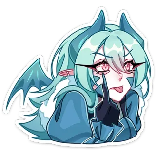 😋 b1bc2a9b Dämon, Anime, Fantasy, Süß, Charakter, Zunge, Monster Mädchen telegram sticker