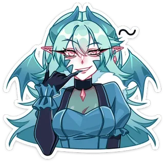 😏 cb317fff Anime, Cartoon, Dämon, Frau, Sticker, Fantasy telegram sticker