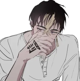 🌟 25b08bf7 Anime, Uomo, Disegno, Ritratto, Personaggio, Tatuaggio telegram sticker