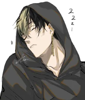 🌟 51c22062 zzz... Anime, Dormire, Felpa con cappuccio, Personaggio, Arte, Disegno, Orecchini telegram sticker