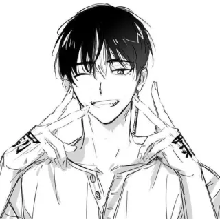 🌟 a198407a Anime, Manga, Segno di pace, Personaggio, Arte telegram sticker