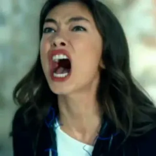 😡 5f91c7af donna, arrabbiata, urlo, urlare, espressione, frustrata telegram sticker