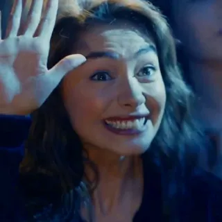 😃 90bb0b13 donna, viso, felice, mano telegram sticker