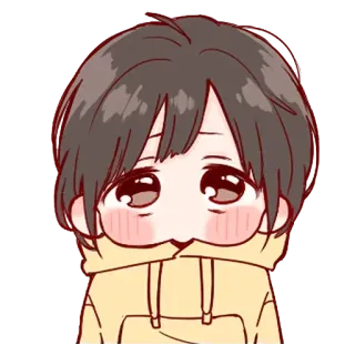 🍬 074995dc cute, chibi, anime, boy, cartoon, kawaii, hoodie whatsapp sticker