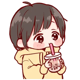 🍬 1f246175 cartoon, anime, girl, kawaii, bubble tea, beverage, cute whatsapp sticker