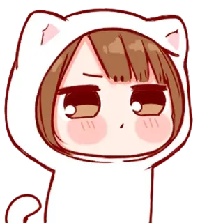 🍬 532ec29f cat, anime, girl, cute, cartoon, kawaii whatsapp sticker