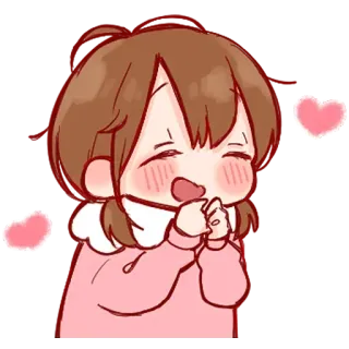 🍬 7e722401 cartoon, cute, anime, girl, kawaii, love, heart whatsapp sticker