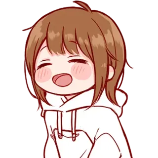 🍬 a5d53f75 anime, girl, cartoon, hoodie, cute, happy whatsapp sticker