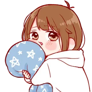 🍬 a9de3c39 anime, girl, cute, kawaii, sleepy, pillow whatsapp sticker