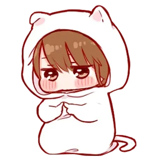 🍬 abca9010 kawaii, anime, cat, hoodie, cute, chibi whatsapp sticker