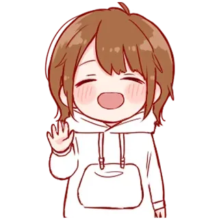 🍬 f6a43be6 anime, cartoon, girl, cute, waving whatsapp sticker
