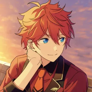 ☺️ e31956d9 Anime, Manga, Karakter, Rambut oranye, Mata biru, Tersenyum whatsapp sticker