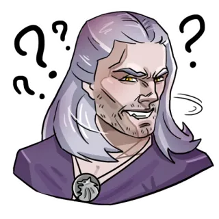 😱 391caa2a Geralt of Rivia The Witcher witcher, geralt, question, confused, fantasy telegram sticker