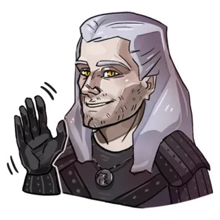 👋 d9c9acd3 Geralt of Rivia The Witcher The Witcher, Geralt, Geralt of Rivia, fantasy, sticker, character, smiling telegram sticker