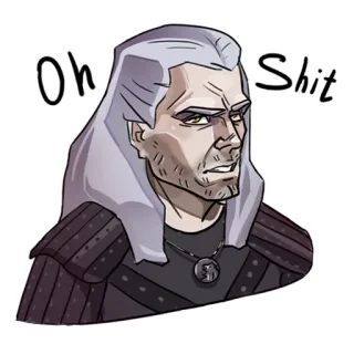 🙄 dfa9b773 Geralt of Rivia The Witcher Oh Shit the witcher, geralt, video game, tv series, oh shit, sticker telegram sticker