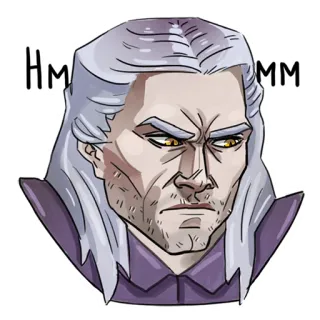 😡 efee2698 Geralt The Witcher HMMM The Witcher, Geralt, character, video game, fantasy telegram sticker
