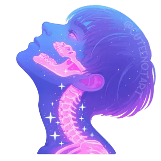 🌌 9983f8b5 skeleton, anatomy, x-ray, stars, head, neck telegram sticker