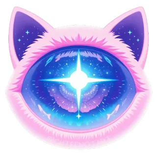 🐱 d23bc766 cat, galaxy, eye, pink, stars, purple, cute telegram sticker