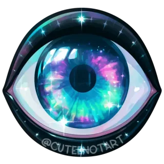 👁 d71d32c6 @CUTENOTART eye, galaxy, cute, art telegram sticker